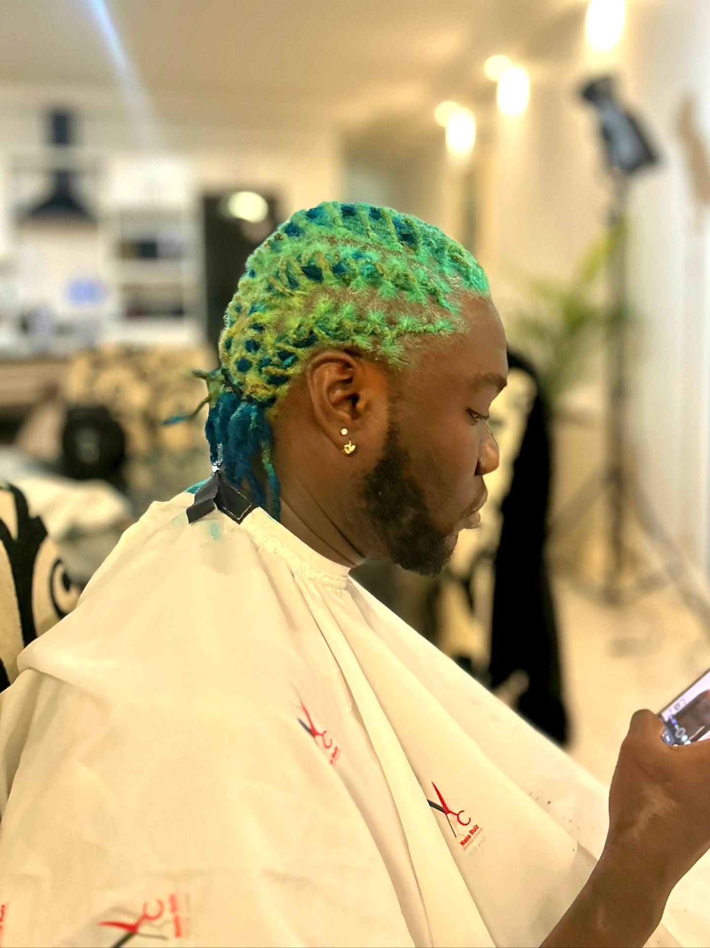 Coloured freeform locs styling