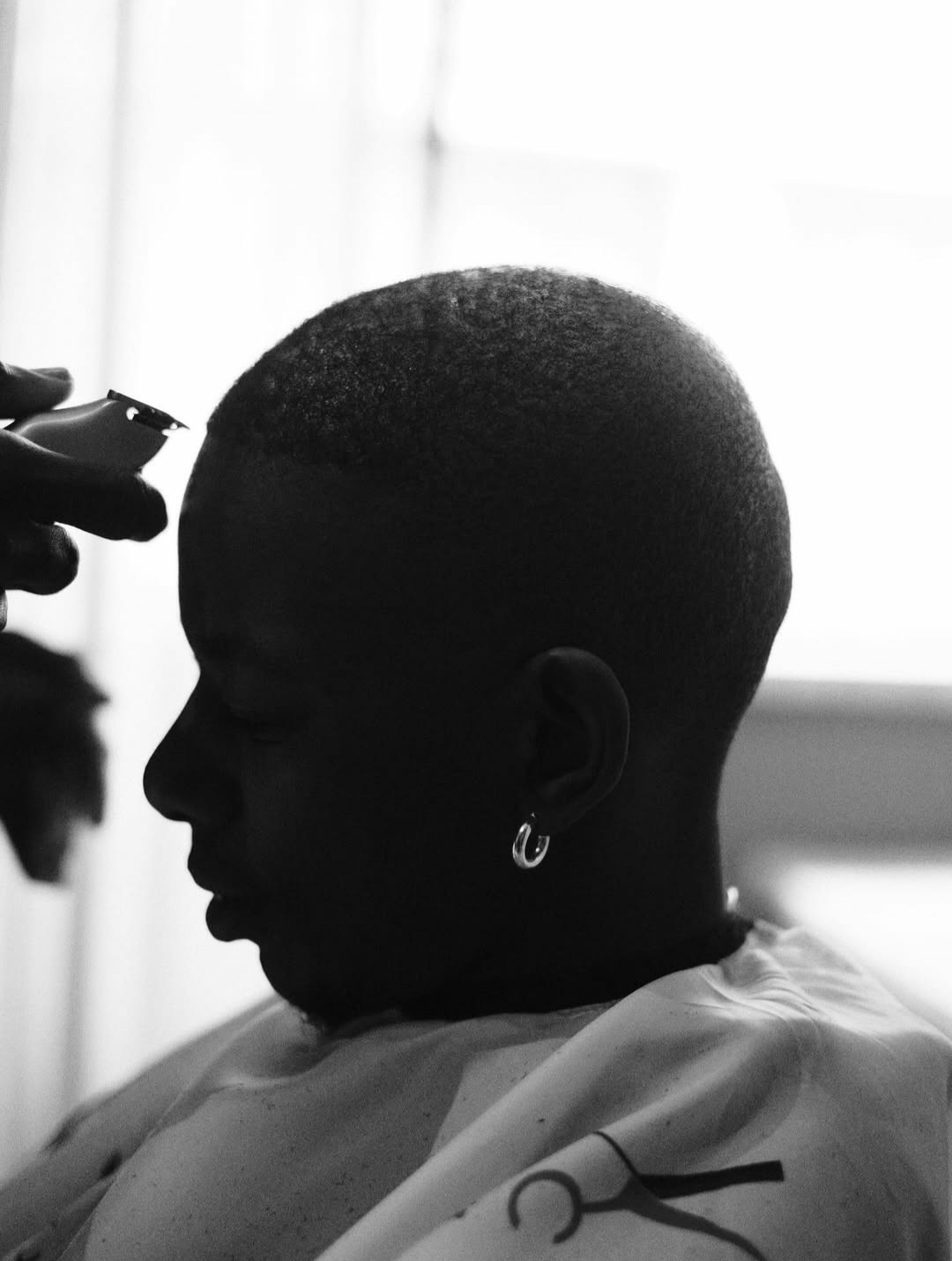 Clean skin fade in black and white